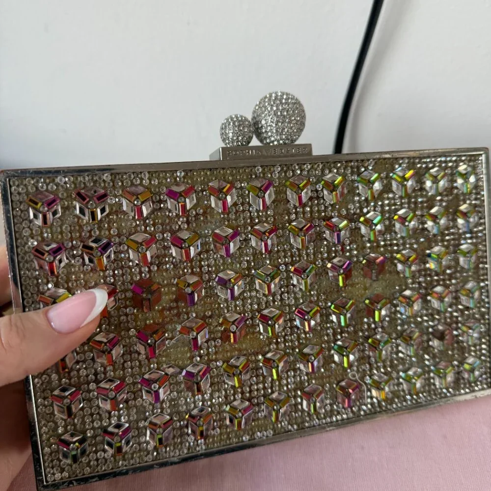 Sophia Webster Clara Clutch Box Bag Crystal Embellished - Picture 4 of 14